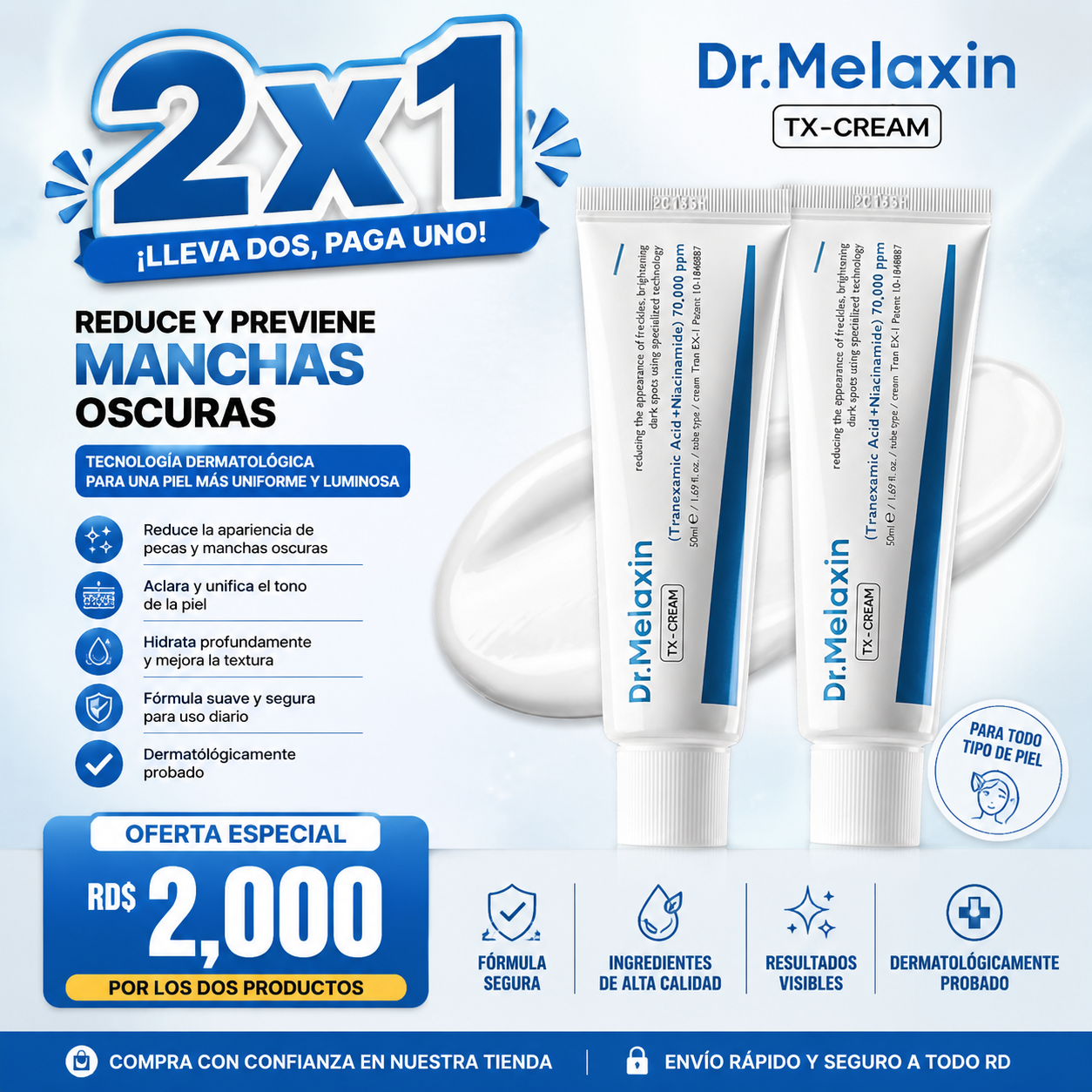 2X1 DR. Melaxin TX Ácido Tranexámico CREMA